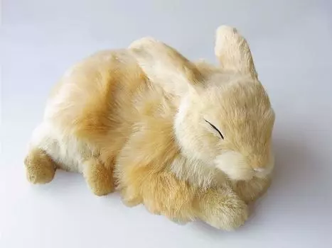 Ниниан и Кино Идеальный Плюшевый Кролик Идеальный Милый Зайчик (Маленький) (бежевый) Игрушка, Реалистичный, Как живой, Животное, Успокаивающий, Движущийся, Подарок, Праздник,