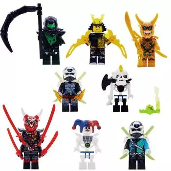 Ninja 8 Building Block Villain Small Part Assembly Doll Toys Set Bag