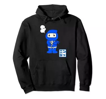 Ninja Loose and cute character illustration hoodie Ninja-kun “Doron! ] (Ninja) [Yuru Friends] чёрный