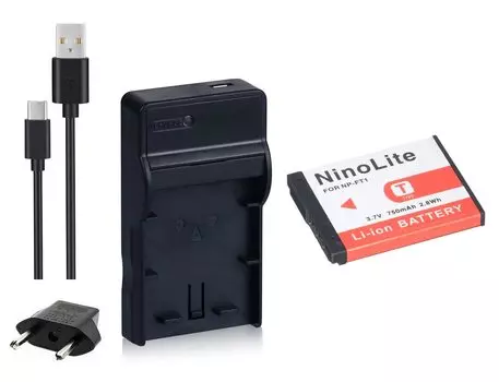 NinoLite комплект совместимое зарядное устройство USB типа для замены вилки Sony совместимое из 3 частей NP-FT1 + + dc02npft1_t.k.gai