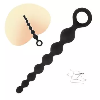 Ninonly Анальный Анальный Анальный Анальный Анальный Анальный Унисекс Пробка, 7-компонентная Пробка, Расширение, Развитие, Товары, Шарики, Силикон, Легкий, (черный)