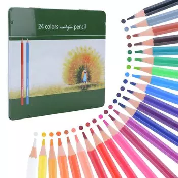 Ninonly Colored Colored 24 Adult Coloring For School Entrance Colored Pencil Set Pencils, Oil-Based Pencils, Colors, Book, Graffiti, Drawing,