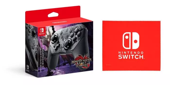 Nintendo Nintendo Switch Pro Controller Monster Hunter Sunbreak Edition Switch Logo Design Салфетка из микрофибры [Подлинный продукт] Rise (Nintendo