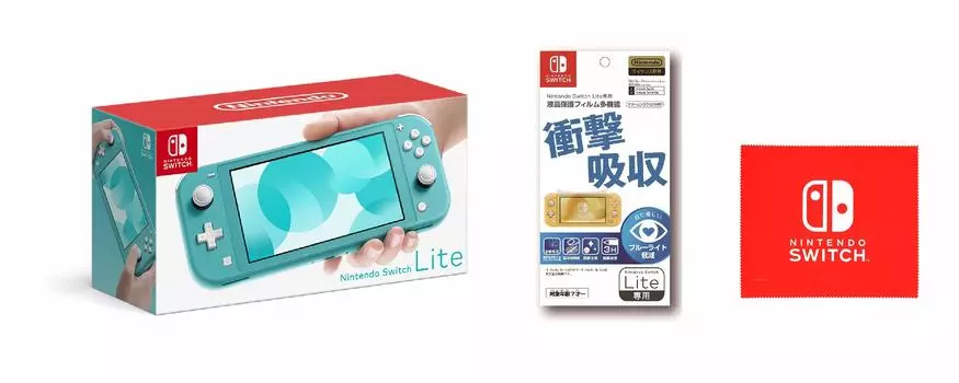 Nintendo Switch Lite бирюзовая лицензионная ЖК-защитная пленка для Nintendo Switch Lite многофункциональная салфетка из микрофибры с логотипом и [Nintendo