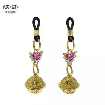 Зажим для сосков Дворец Колокольчик Полый Колокольчик Smsex Инструменты Секс-продукт Игрушки для взрослых Тренировка Пара Секс-игрушка White Rib Ring+Gold Ho