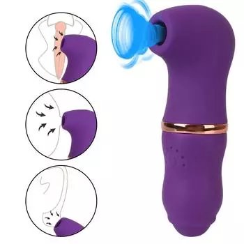 Присоска для сосков Стимулятор клитора Вагинальная анальная пробка Дилдо Женский мастурбатор Секс-игрушки Эротический 13 см Сосущий вибратор для женщин