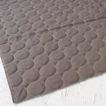 Nippon Chuko Circle Stitch Quilting Fabric Gray x Beige 1M Cut Fabric Design Stitch Quilting -Circle- CIRQL-5-1M