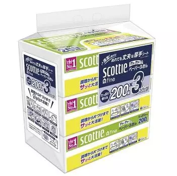 Nippon Paper Crecia Scotty Fine Paper Dish Towel Quick and Quick 200 пар x 3 упаковки