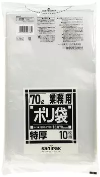 Nippon Sanipak L78G Thick and Durable Plastic Bag 70L Garbage Bag Transparent 90 x 80cm