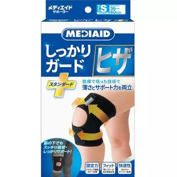 Nippon Sigmax Media Aid Supporter Firm Guard Knee Standard New S чёрный
