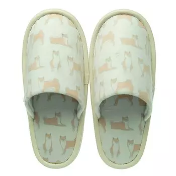 Nippon Slippers Slippers Friends Hill Shiba Ivory Allover Pattern Antibacterial 211225 24-26cm