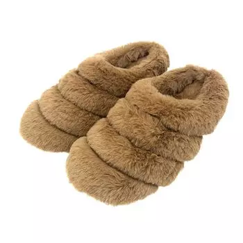 Nippon Slippers Slippers Insilky Room Shoes Warm Slippers Indoor Winter Warm Feet Brown cm 006445 23.5