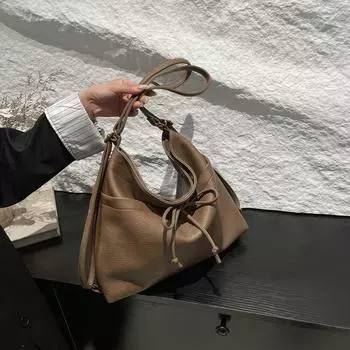 Nis, рюкзак большой вместимости, ретро-сумка с мягкими боками и складками, ленивая, двухцелевая, через плечо, для женщин на осень и зиму 35*10*30.5 чёрный