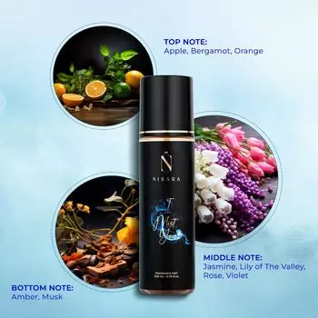 Nisara I Mist You Спрей для тела для женщин - 200 мл | Цитрусовые цветочные | Аква аромат | с нотами розы, белого мускуса и амбры | Стойкий спрей 200 ml