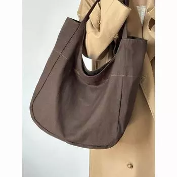 Нишевая большая вместительная сумка-тоут, новая простая сумка для ленивых в осенне-зимнем стиле, сумка для поездок на работу из холста с леопардовым принтом, сумка через плечо под мышкой