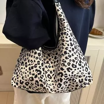 Нишевая Дизайнерская Леопардовая Сумка Подмышкой Женская Ретро Простая Сумка Через Плечо Повседневная Сумка коричневый