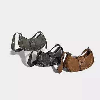 Нишевая дизайнерская сумка-седло женская 2024 новая старинная женская сумка подмышкой ретро полировка модная сумка-мессенджер женская сумка