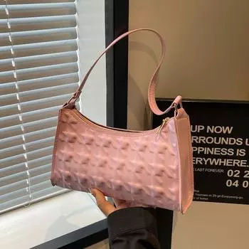 Нишевая дизайнерская сумка женская 2024 новая фактура популярная сумка через плечо подмышкой иностранная модная сумка прилив чёрный