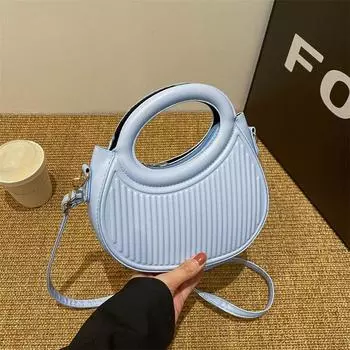 Нишевая дизайнерская сумка женская 2024 новая ретро мода конфетного цвета сумка через плечо персонализированная полосатая сумка-мессенджер прилив белый