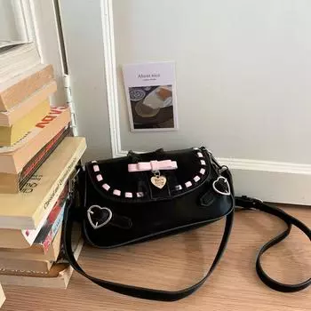 Нишевая дизайнерская сумка женская новая летняя универсальная сумка-мессенджер на плечо под мышку чёрный