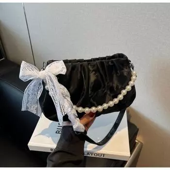 Нишевая дизайнерская сумка женская новая повседневная сумка-мессенджер модная плечевая плиссированная сумка-облако чёрный