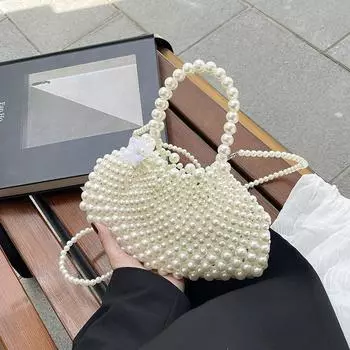 Нишевая летняя новая жемчужная сумка модная универсальная ручная сумка ручной работы из бисера женская сумка-мессенджер