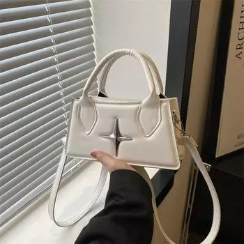 Нишевая личность тренд мода пригородная текстура женская сумка 2024 простой иностранный стиль плечо кроссбоди портативная маленькая квадратная сумка женская чёрный