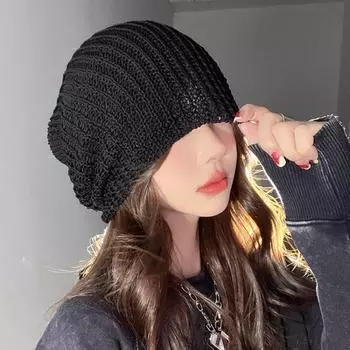 Нишевая мода, полые стековые шляпы для женщин, весна и осень, корейская версия, универсальная уличная повседневная холодная шляпа, шапки-бини 55-60cm хаки