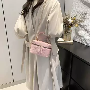 Нишевая модная женская сумка, новая летняя модная сумка-мессенджер с цепочкой из бриллиантов, сумка-ведро, маленькая мини-сумка чёрный