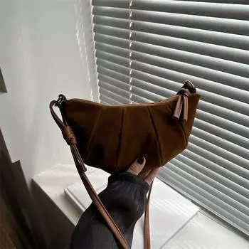 Нишевая популярная сумка через плечо женская сумка-мессенджер в стиле ретро женская сумка-пельмень 2024 года летняя новая модная повседневная сумка через плечо чёрный