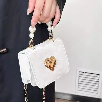 Нишевая популярная сумка с высокой стоимостью, женская осенняя жемчужная мини-сумка с маленьким портативным мессенджером серый