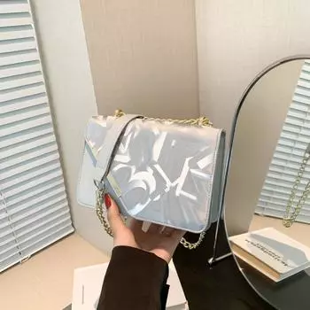 Нишевая повседневная сумка через плечо женская сумка 2024 лето новая мода этого года популярная женская сумка-мессенджер маленькая квадратная сумка чёрный