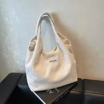Нишевая повседневная сумка для женщин, новая вельветовая полосатая сумка через плечо для студентов, дорожная плиссированная сумка для подмышек Early Eight