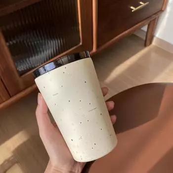 Нишевая сдержанная чашка-компаньон, матовая текстура, кофейная чашка-термос из нержавеющей стали 304, автомобильная парная чашка с крышкой see picture