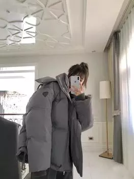 Нишевая серая куртка-пуховик Love, одинаковая для мужчин и женщин, новая зимняя корейская куртка свободного силуэта с утолщенным жакетом S