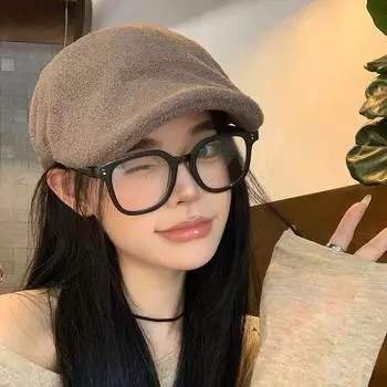 Нишевая шляпа вперед детская осенне-зимняя шерстяная ретро-берет британская кепка-заготовка универсальная шляпа художника M56-58cm