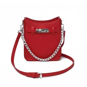 Нишевая сумка через плечо высокого класса женская новая модная универсальная сумка-ведро для ретро сумка-мессенджер маленькая квадратная сумка красный