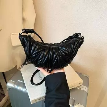 Нишевая сумка из вышивальной нити, женская новая модная сумка-мессенджер, универсальная наплечная сумка-подмышка, сумка-круассан