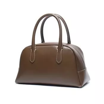 Нишевая сумка-подушка Boston, винтажная женская сумка из натуральной кожи, женская сумка через плечо из воловьей кожи на одно плечо 28cm чёрный