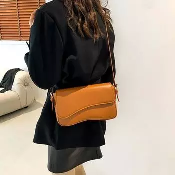 Нишевая сумка с улучшенной текстурой, новинка 2024 года, женская сумка для отдыха, сумка через плечо в стиле ретро, модная маленькая квадратная сумка на одно плечо, подмышками