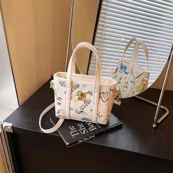 Нишевая сумка женская новая модная трендовая с принтом сумка-мессенджер на плечо универсальная сумка-ведро для поездок