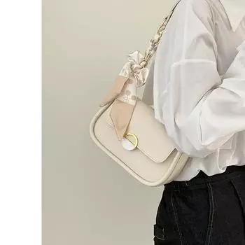 Нишевая текстурированная сумка подмышки, женская летняя новинка 2023, модная модная сумка на цепочке, маленькая квадратная сумка, универсальная сумка-мессенджер Ins One Size чёрный