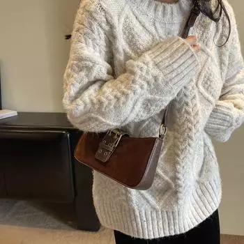 Нишевая трендовая маленькая квадратная сумка, модная сумка-мессенджер в иностранном стиле, новинка осени 2024 года, женская повседневная сумка через плечо для поездок на работу чёрный