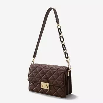 Нишевая высококачественная кожаная маленькая парфюмерная стильная цепочка с бриллиантами подмышечная маленькая квадратная сумка через плечо женская сумка белый