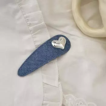 Нишевая заколка для волос из светлого денима с металлическим бантом, любовь, новая, маленькая, свежая, клипса для челки, боковые карты для сломанных волос, аксессуары, сладости, каваи, НОВИНКА