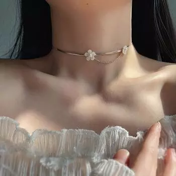 Нишевое высококачественное цветочное ожерелье женское нежное милое модное индивидуальное темпераментное универсальное шейное ожерелье ключичная цепочка