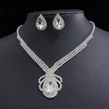 Нишевые элитные роскошные свадебные ожерелья, серьги, комплект из двух предметов, свадебные аксессуары, темпераментный цветочный комплект ювелирных изделий для женщин белый