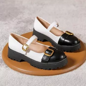 Нишевые дизайнерские туфли Grape Mother, новые женские лоферы на толстой подошве, маленькая кожаная обувь в британском стиле, женская обувь Doudou 34