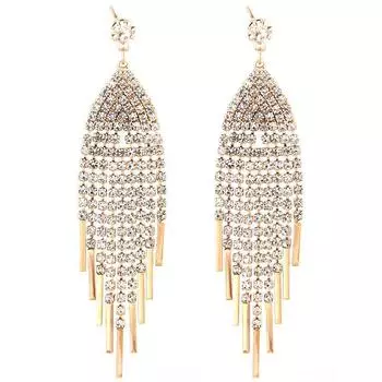 Нишевые длинные серьги-капли с бахромой, изысканные серьги-гвоздики, полные бриллиантов, серьги со стразами, свадебное платье. серебряный