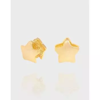 Нишевые легкие серьги роскошного дизайна с матовым золотом и женской текстурой